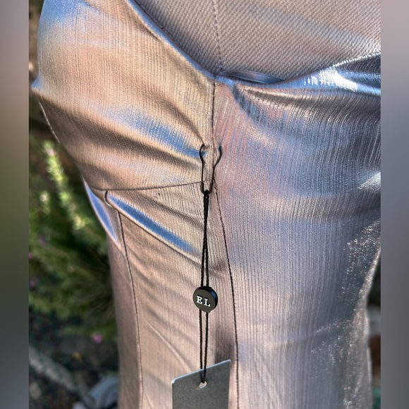 Emerson Lang Metallic look Formal Maxi Dress SZ M NWT - Picture 6 of 10